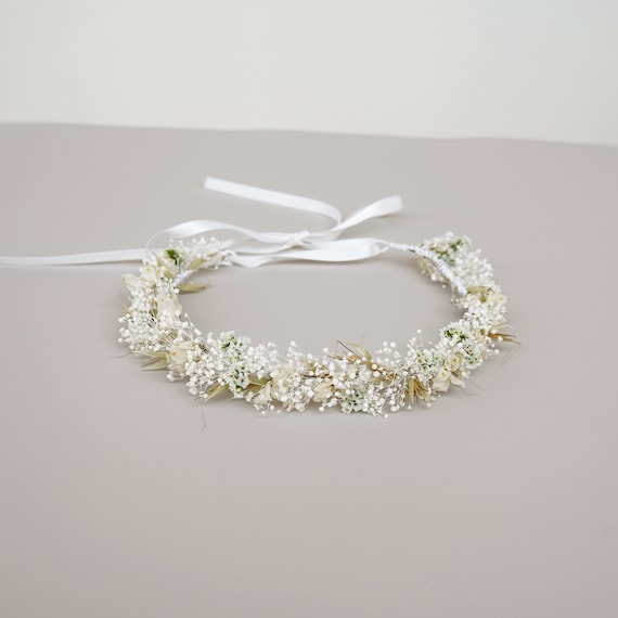 Baby's Breath Crown,Dried Flowers Crown,Bridal Crowns,Wedding Crown,Boho Bride Crown