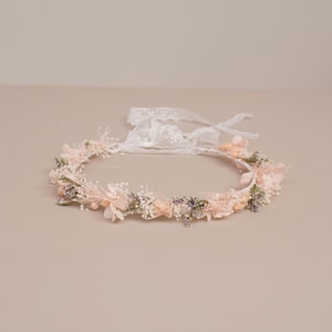 Baby&#39;s Breath Crown,Dried Flowers Crown,Bridal Crowns,Wedding Crown,Boho Bride Crown,Pale pink crown