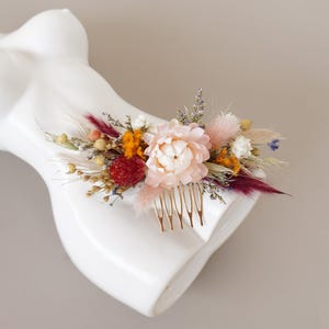 Natural Daisy Dried Flower Mixed Bridal Hair Accessories,Bohemian Wedding Hair Accessories,Dry Flower Hair Comb,Bride Hair Comb
