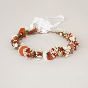 Baby&#39;s Breath+Eucalyptus Dried Flowers Crown,Dried Flowers Crown,Bridal Crowns,Wedding Crown,Boho Bride Crown
