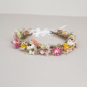 Daisy Dried Flowers  Crown,Dried Flowers Crown,Bridal Crowns,Wedding Crown,Boho Bride Crown