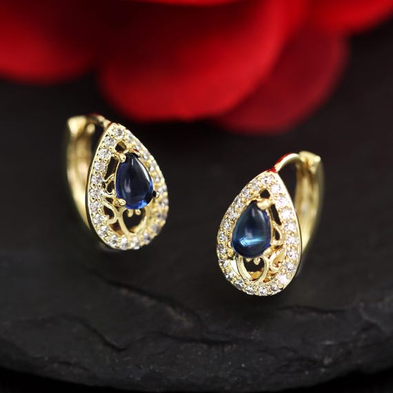 thumbnail image 2 of 18K Gold Filled 3-Tone Filigree Flower Hoop Sleeper Earrings – Anniversary Gift 2 of 3