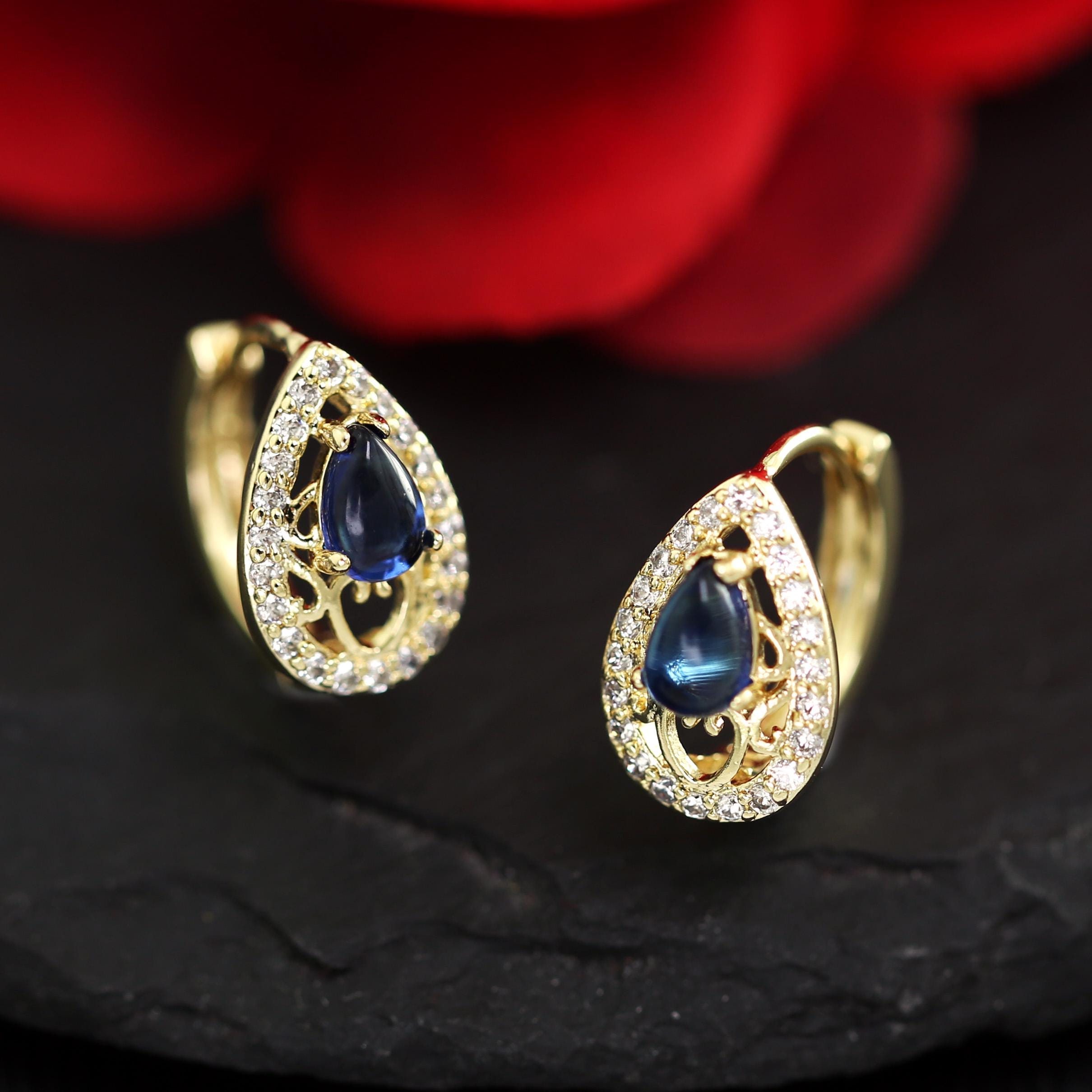 thumbnail image 2 of 18K Gold Filled 3-Tone Filigree Flower Hoop Sleeper Earrings – Anniversary Gift 2 of 3