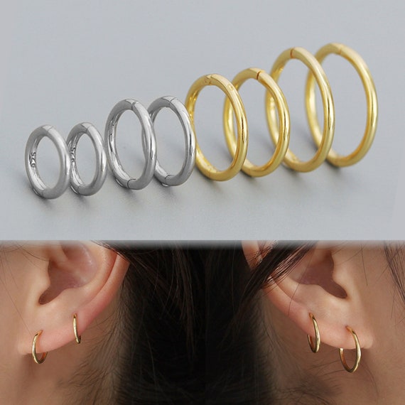 Ohrhänger Silber 925 Lang 925er Sterlingsilber Ohrringe – 20 Mm Diamantschliff-Schläfer, Klappbar & Robust Creolen Silber
