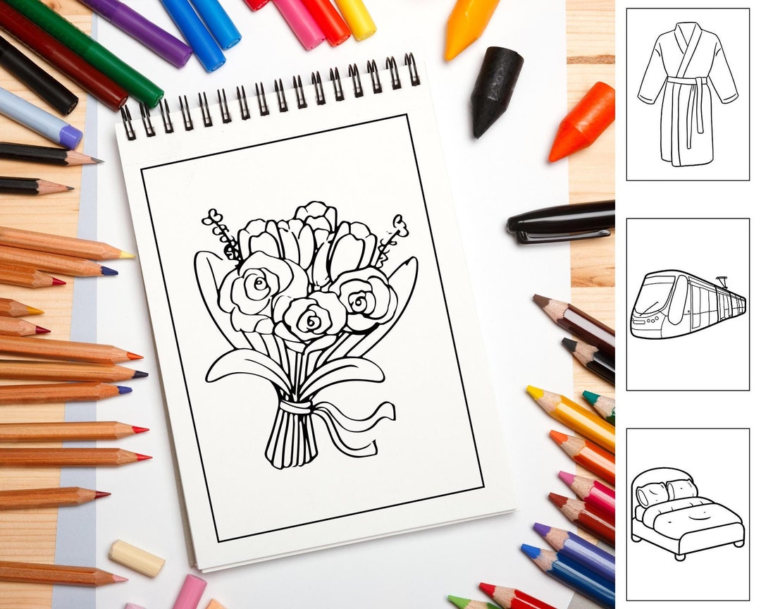 40 Daily Objects Coloring Pages for Kids - Etsy