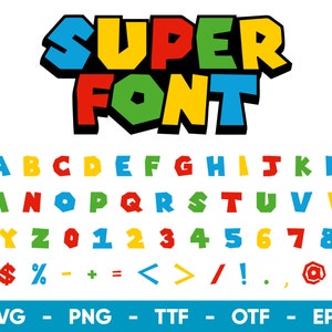 Super Font SVG, Super Font-Svg-Dateien für Cricut und Silhouette, Super Alphabet ttf, otf, png, eps, svg Digital Download