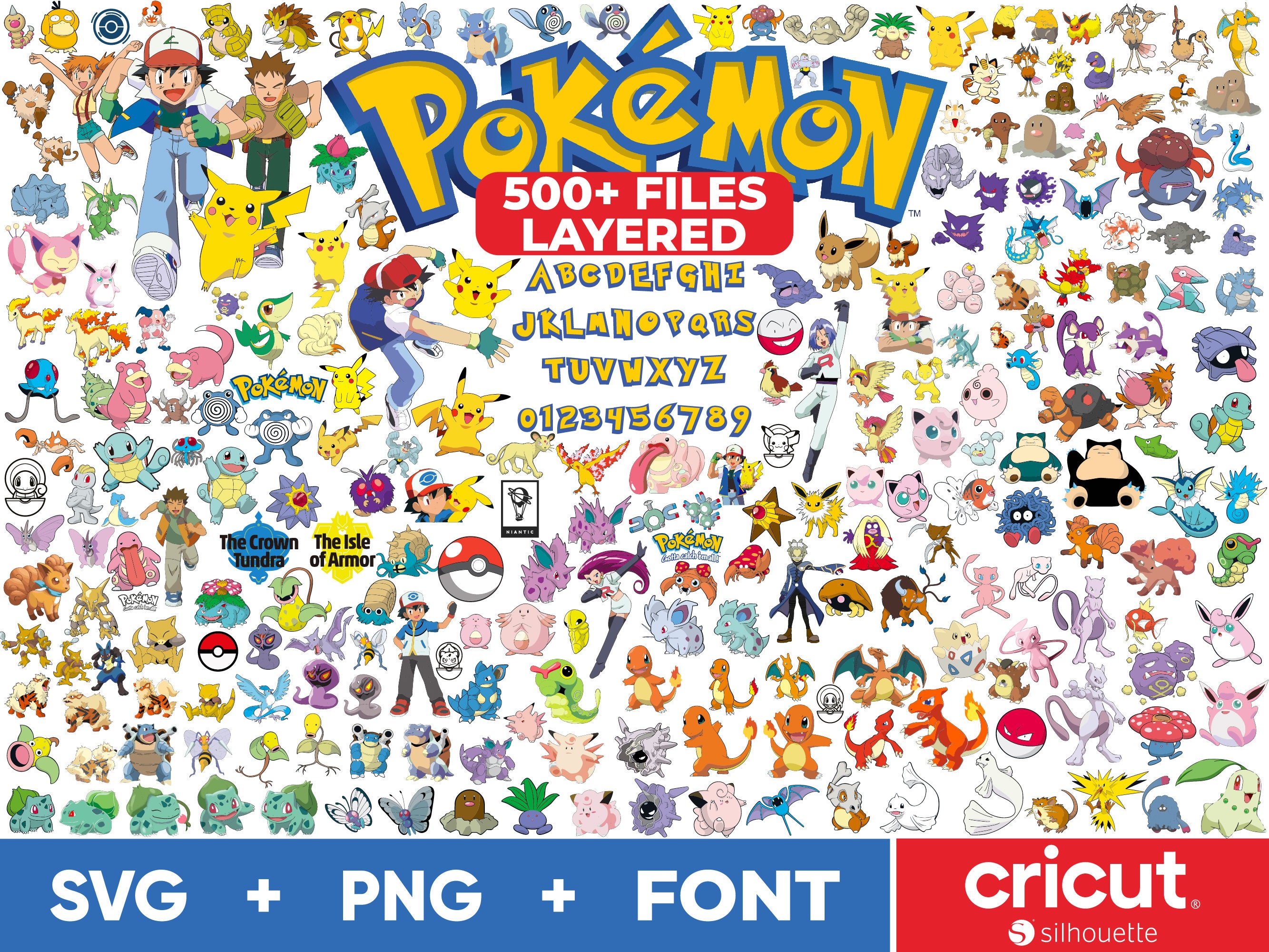 22 Pokemon Face Svg Big Bundle Pikachu Snorlax Clipart Cut -  Hong Kong