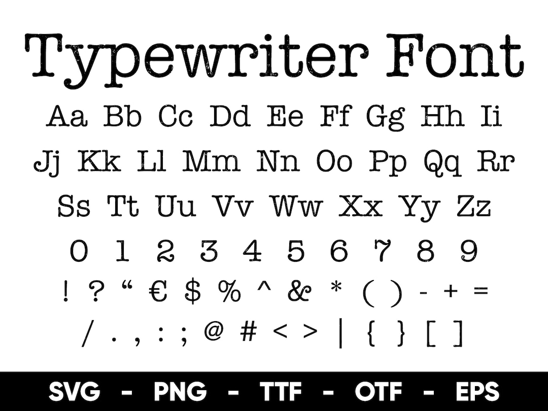 Typewriter Font SVG, Typewriter Font Svg Files for Cricut and