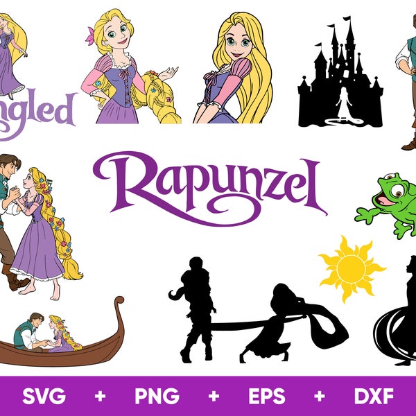 Rapunzel SVG, Tangled Svg Files for Cricut and Silhouette, Princess Svg for Shirts, Instant Download