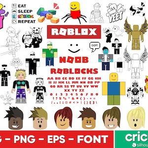 Roblox SVG Bundle, Roblox Font, Gaming Svg Files for Cricut, Roblox Png Clipart, svg, png, eps, dxf Instant Download
