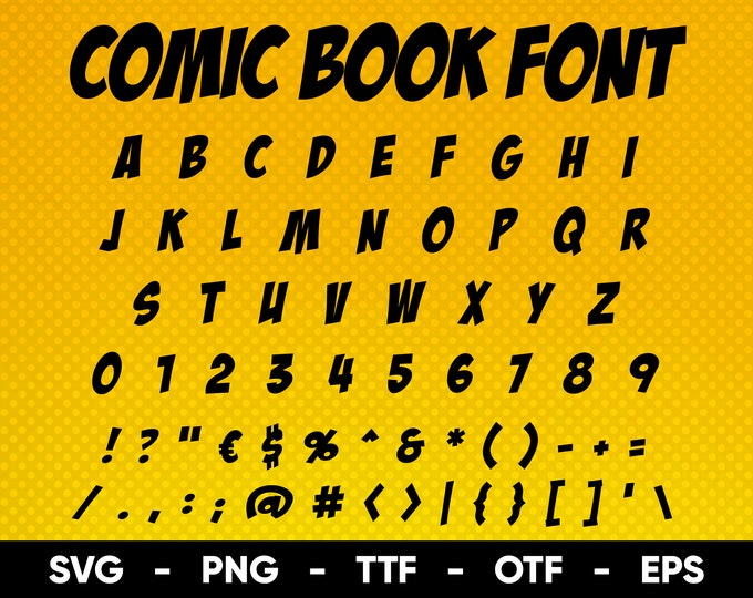 Comic Book Font SVG, Comic Font Svg Files for Cricut and Silhouette ...