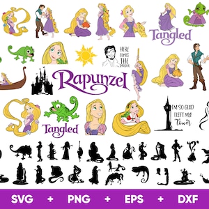 Rapunzel SVG Bundle, Rapunzel SVG Dateien für Cricut und Silhouette, Tangled Clipart Digital Download