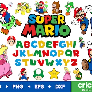 Super Mario SVG, Mario Png, geschichtete digitale Vektordateien, Yoshi SVG Clipart digitaler Download