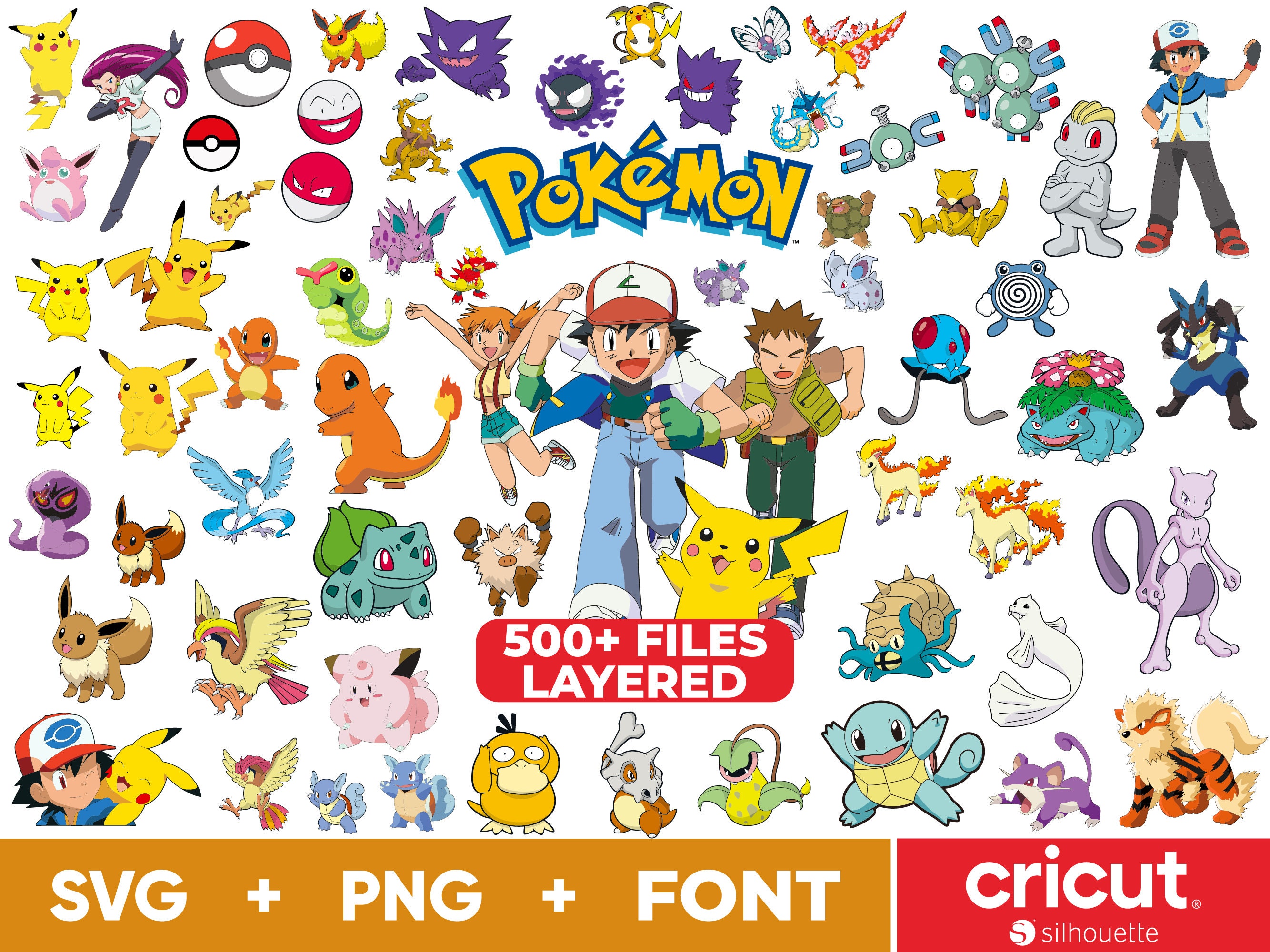 22 Pokemon Face Svg Big Bundle Pikachu Snorlax Clipart Cut -  Norway