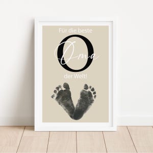 Set di timbri con impronte &quot;La nonna migliore del mondo&quot; | Regalo del nipote o della nipote alla nonna per la festa della mamma o per il compleanno | Impronte per la nonna dal bambino