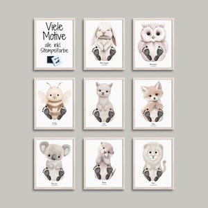 Baby Fußabdruck Poster Skandi Boho personalisiert | Geschenk Baby Geburt Taufe | Babyzimmer Deko Beige Greige | Baby Geschenk personalisiert