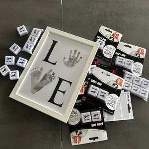 Stempelkissen für Hand- und Fußabdrücke – lila blau dunkelgrau - EU-zertifiziert - Detaillierte Abdrücke für  kreative Baby Erinnerungen