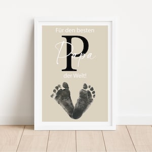 Set di timbri con impronte "Il miglior papà del mondo" | Regalo da parte di un neonato al papà per la festa del papà o per il compleanno | Impronte per papà dal bambino