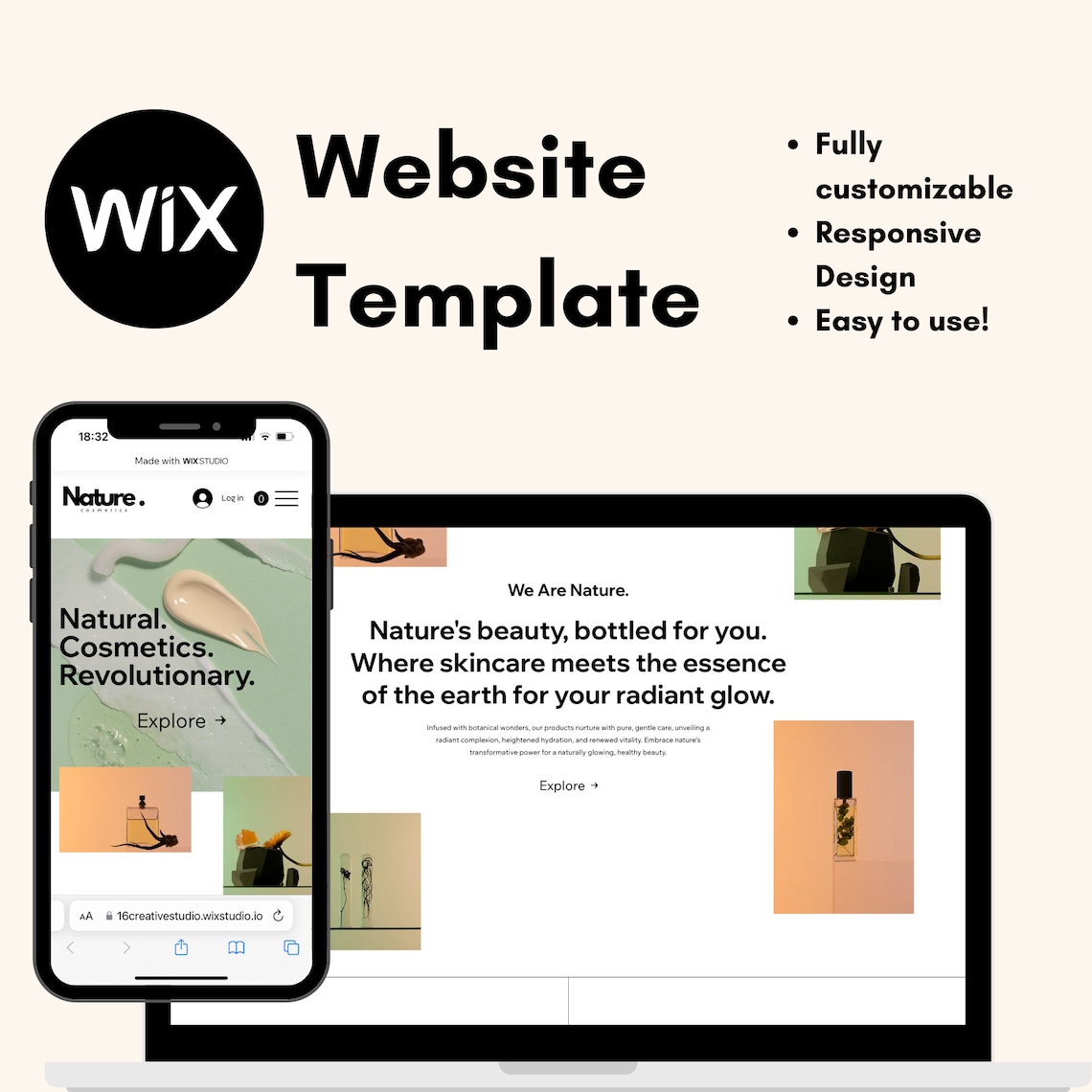 Modern Luxury Store Wix Website Template, Shop Wix Theme