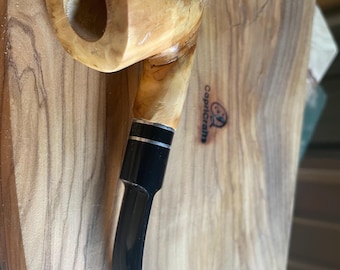 Olive Wood Handmade Bent Pipe – Capri Elegance