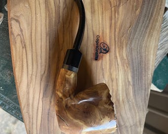 Olive Wood Handmade Bent Pipe – Capri N. 1