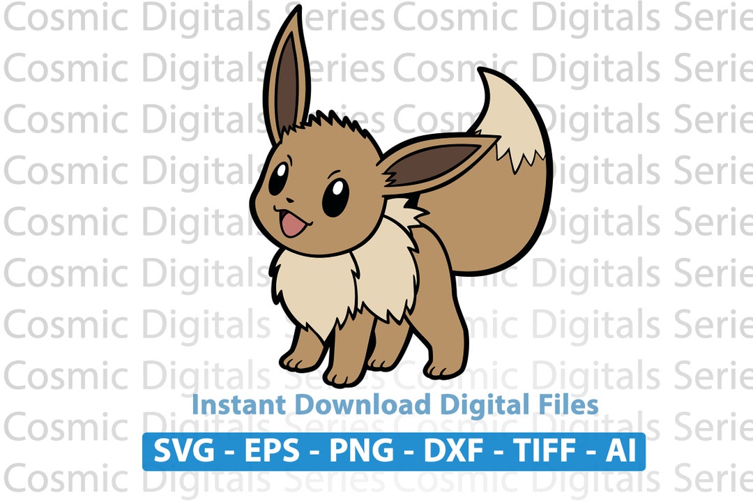 Eevee Svg, Eevee Png, Pokemon Svg, Eevee Clipart, Eevee Silhouette