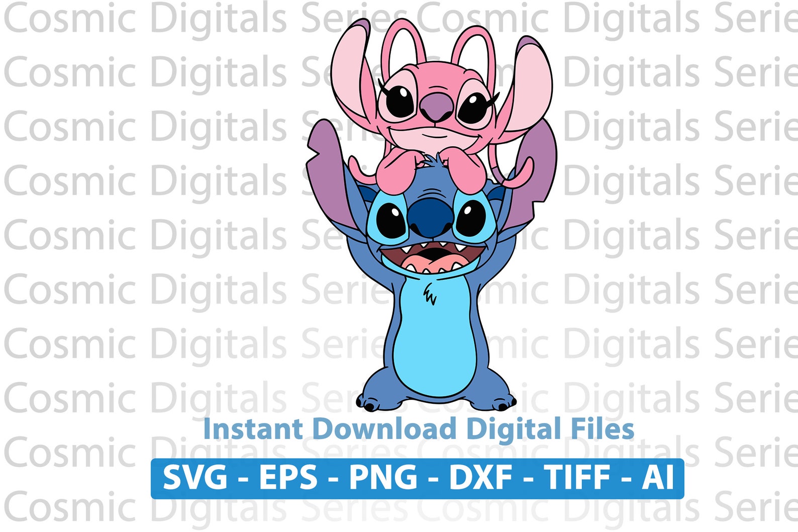 Stitch and Angel Svg, Stitch and Angel Clipart, Cute Stitch Svg, Stitch ...