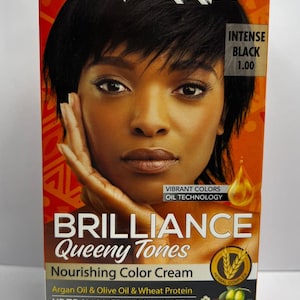 INNOVATION SMOKKIN Brilliance Hair Color Kit 1.00 Intense Black - Permanent, 100% Gray Coverage, with Argan Oil, Olive Oil & Wheat Protein
