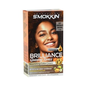 INNOVATION SMOKKIN Brilliance Hair Color Kit 7.35 Chocolate Brown - Permanent, 100% Gray Coverage, with Argan Oil, Olive Oil & Wheat Protein