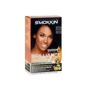 INNOVATION SMOKKIN Brilliance Hair Color Kit 3.00 Dark Brown - Permanent, 100% Gray Coverage, with Argan Oil, Olive Oil & Wheat Protein
