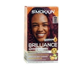INNOVATION SMOKKIN Brilliance Hair Color Kit 6.66 Wine Red - Permanent, 100% Gray Coverage, with Argan Oil, Olive Oil & Wheat Protein