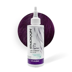 Smokkin Innovation Semi-Permanent Hair Dye 186 Rich Eggplant - Intense Rich Eggplant, Vegan, Ammonia-Free, Alcohol-Free Color - 5.5 FL OZ
