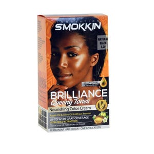 INNOVATION SMOKKIN Brilliance Hair Color Kit 2.00 Natural Black - Permanent, 100% Gray Coverage, with Argan Oil, Olive Oil & Wheat Protein