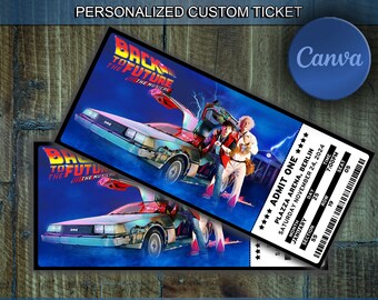 Retour vers le futur - Cadeau pour un spectacle de comédie musicale Billets PERSONNALISÉS Invitation au spectacle pour un anniversaire