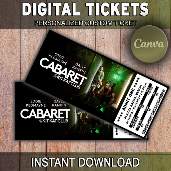 Printable Broadway Surprise Ticket. Editable Musical Theatre Faux Event Admission Souvenir Keepsake. Canva Instant Digital Download