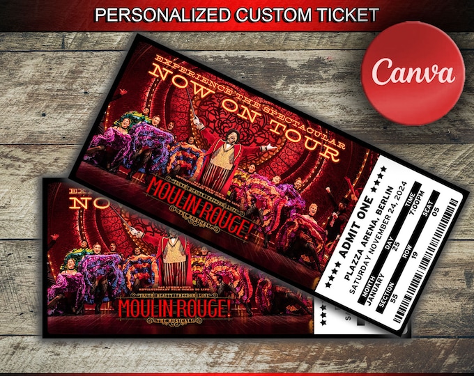 Personalized Theater Ticket | Event Ticket | Surprise Voucher | Musical Ticket | Broadway | Souvenir Ticket | Memorabilia | Theater Ticket