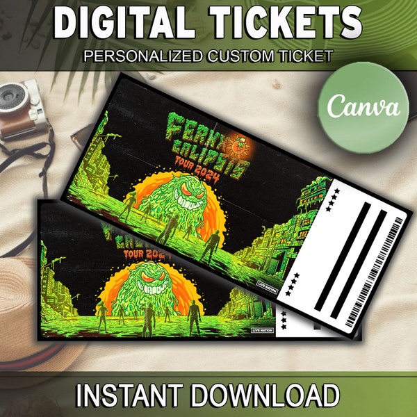 Printable FEID Ticket FERXXOCALIPSIS Tour 2024, Music Concert Show Pass, Surprise Gift Reveal, Editable Personalized Ticket FERXXOCALIPSIS