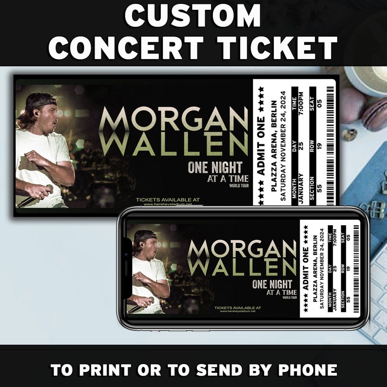 Editable Wallen Concert Ticket Template Concert Ticket Gift