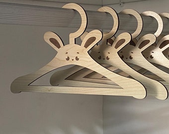 Bunny Wooden Baby Hanger: Nursery Closet Decor