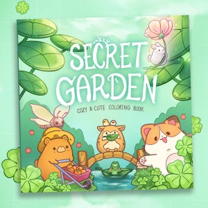 40 páginas para colorear / Jardín secreto: libro para colorear acogedor y lindo / Para todas las edades / Diseño lindo / Colorear en primavera
