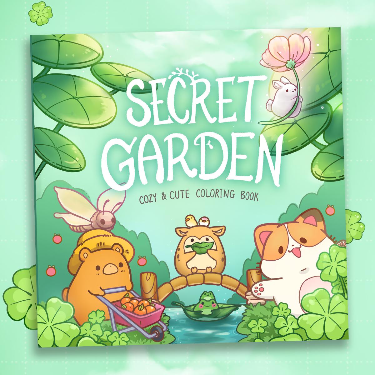 40 páginas para colorear Jardín Secreto | Libro de primavera acogedor y tierno para todas las edades (PDF imprimible)