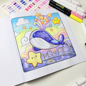 Desenhos para colorir "Brilha Estrelinha" por KwangKi Studio | Arte Fantástica Aconchegante (Download Digital) imagem 11