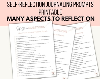 Selbstreflexions-Journal fordert für Frauen auf, Wellness-Journal zum Ausdrucken, Journal für psychische Gesundheit, Selbstfürsorge-Journal, Selbstfindung