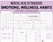 Mental Health Tracker Printable, Mental Health Log, Anxiety Tracker, Mental Health Bullet Journal, Emotions Tracker, Wellness Tracker