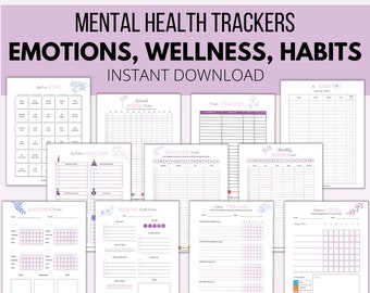 Mental Health Tracker Printable, Mental Health Log, Anxiety Tracker, Mental Health Bullet Journal, Emotions Tracker, Wellness Tracker