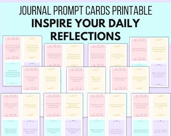 Journal Prompt Cards, Journaling Cards, Printable Cards, Self-Discovery Cards, Self-Reflection Cards, Mindfulness Cards, Conversation Cards