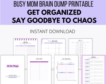 Brain Dump Printable, Brain Dump Planner, To-do List Printable, ADHD Brain Dump, Productivity Planner, Priority Matrix Printable
