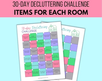 Declutter Challenge, 30-day challenge, Declutter Checklist, Declutter List, Declutter Guide, Declutter Printable, Declutter Tracker