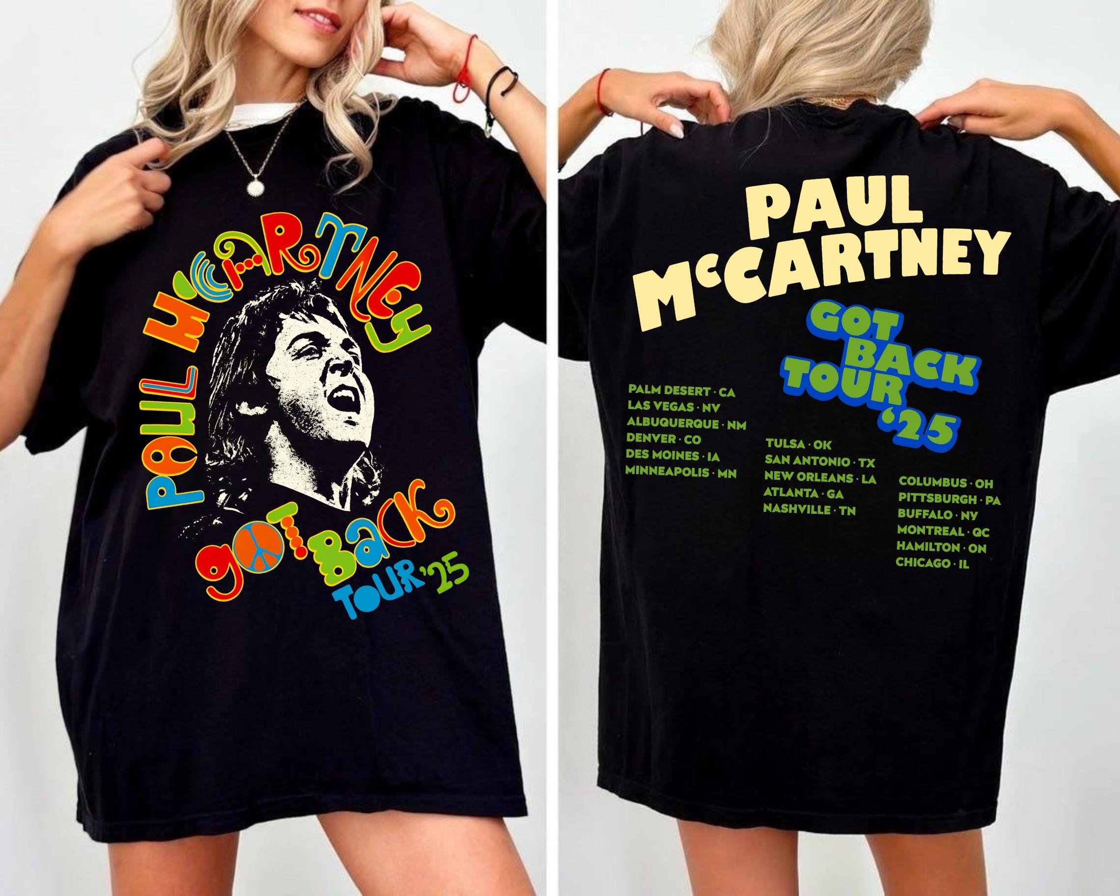 T-shirt Paul McCartney "GOT BACK" Nouvelle-Orléans 29 Octobre 2025 - Taille XL - Neuf Avec étiquettes