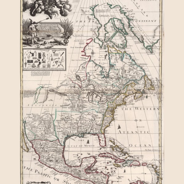 Amérique du Nord corrigée d'après les dernières découvertes et observations, 1717